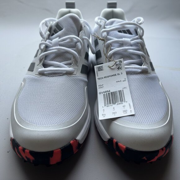 Adidas Tech Response SL 3 Golf Shoes NWT 8.5 White Solar Red Golfcore